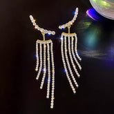 Rhinestone Tassel Drop Earrings