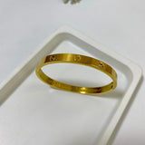 Radiant Sunburst Studded Golden Wrist Bangle