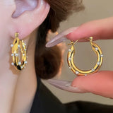 Geometric Circle Party Imitation Pearl Earings