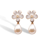 White Petal Stud Earrings