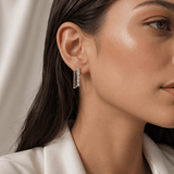 Sterling Silver Rectangle Hoops