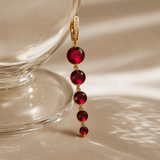 Red Diamond Dangling Earrings