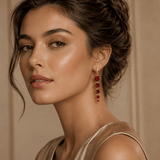Red Diamond Dangling Earrings