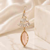 Wine Crystal Glass Earrings