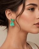 Green Crystal Butterfly Shape Earring