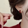 Wine Red Earrings