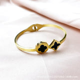 Gold Clover Bangle