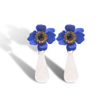 Blue Petal Stud Earrings