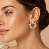 Snowflake Natural Pearl Stud Earrings