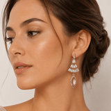 Wine Crystal Glass Earrings