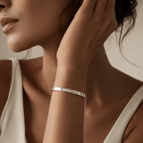 Radiant Sunburst Studded Silver Wrist Bangle
