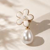 White Petal Stud Earrings