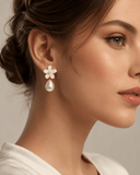 White Petal Stud Earrings