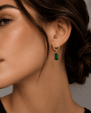 Luxe Green Glass 18k gold plated Earrings