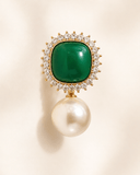 Statement Green Pearl Drop Earring